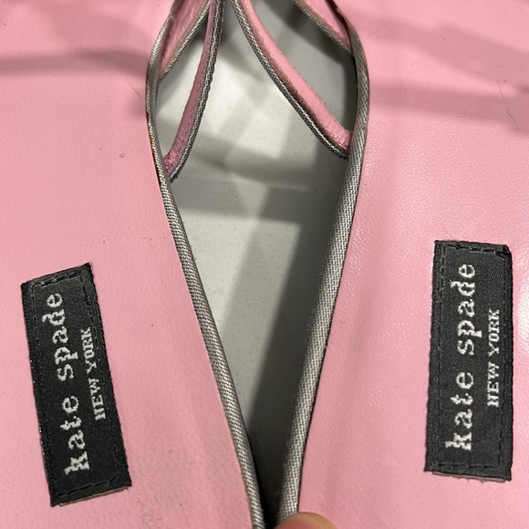 Kate Spade Soft Gray Dupioni Silk Square Toe Strap Low Heel - Picture 12 of 14